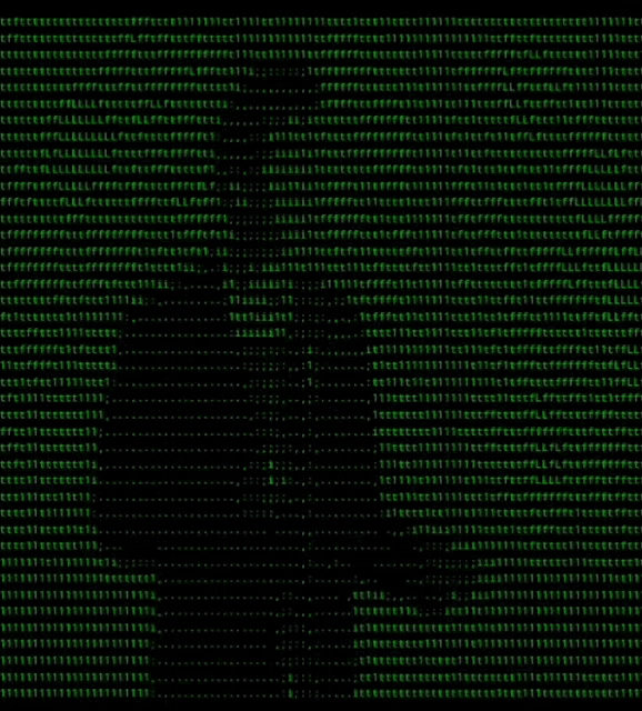 a computer screen is filled with a lot of green numbers and letters .