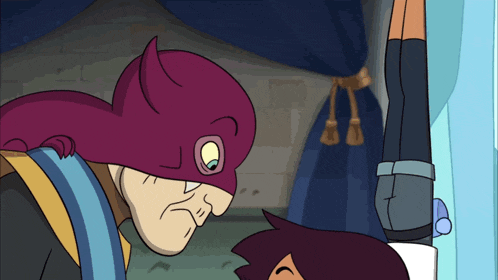 a cartoon of a man wearing a devil mask
