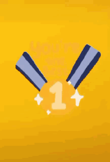 a medal with the number one on it