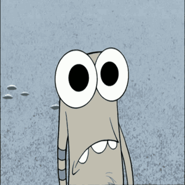 a cartoon character with a lizard on his eyes