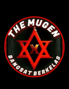 a poster for the mugen band shows a woman in a black leather jacket