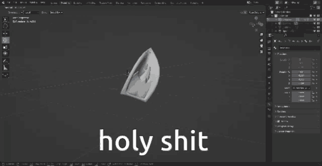 a computer screen with the words holy shit at the bottom
