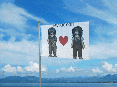 a flag that says levi de cori on it is flying in the wind