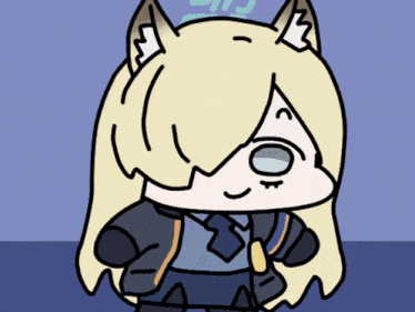 a cartoon drawing of a girl with blonde hair and ears