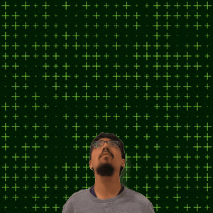 a man stands in front of a green background with stars and the number 31