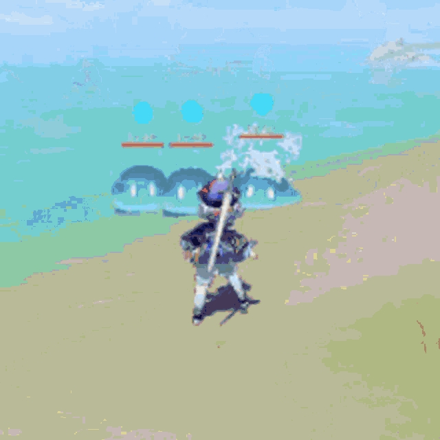 a pixel art of a girl with purple hair and a sign that says hk on it