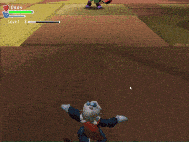 a video game screen shows a character with a level 8