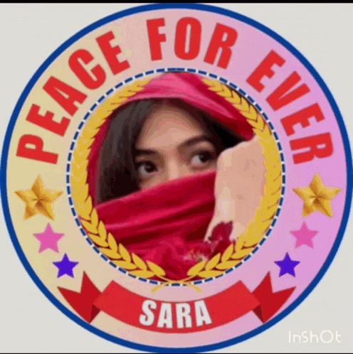 a peace for ever sticker with a woman in the center