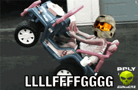 a picture of a child in a jeep with the words llllffffgggg on the bottom