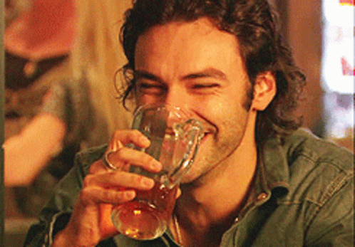 Mitchell Drinking A Pint Of Beer GIF