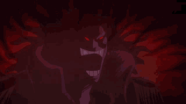 a cartoon character with red eyes and the words " rocks full name is rocks d. xebec "