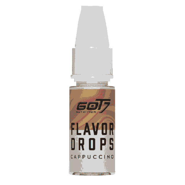 a bottle of got7 flavor drops cappuccino on a white background