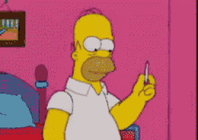 a cartoon of homer simpson holding a lighter in his hand