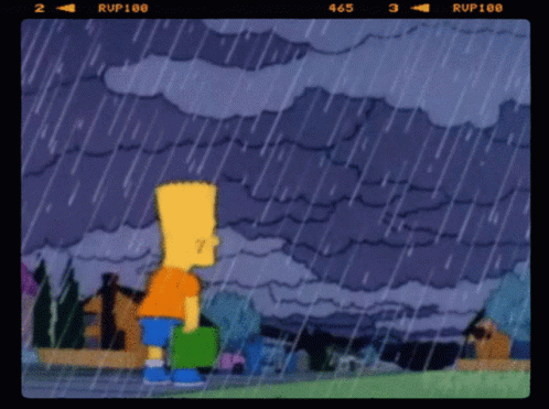 Sad Bart Simpson GIF - Sad Bart Simpson Rain GIFs