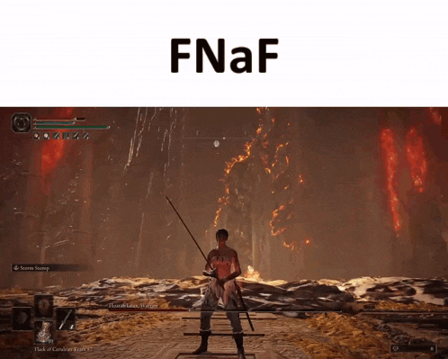 a screenshot of a video game with the word fnaf on the bottom