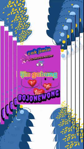a pink and blue poster that says bojonewong