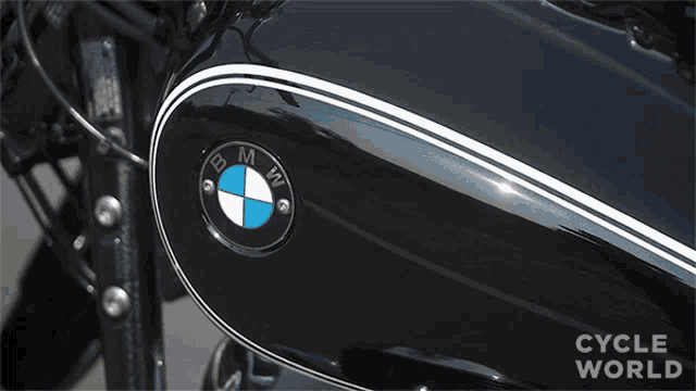 a close up of a bmw logo on a motorcycle tank