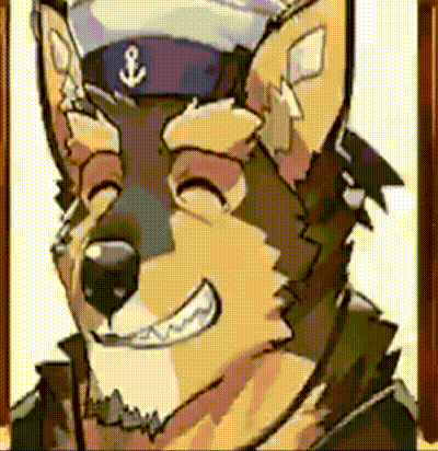 a close up of a cartoon dog wearing a sailor hat and smiling .