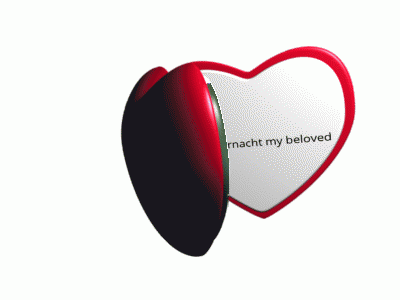 a heart shaped mirror with a picture of a nun and the words ms mitternacht my beloved