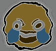 a drawing of a smiley face with tears coming out of its eyes