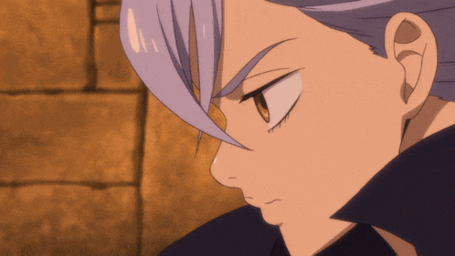 a close up of a person 's face with a purple haired character