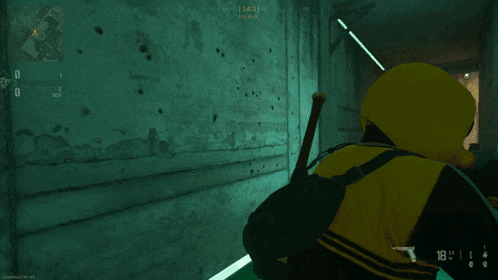 a person in a yellow hoodie is holding a yellow item that says " death axe "