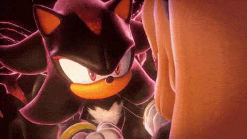 shadow the hedgehog from the video game sonic the hedgehog is standing next to a person