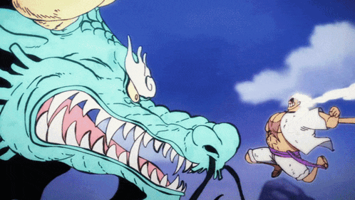 a cartoon of a man fighting a dragon with a sword