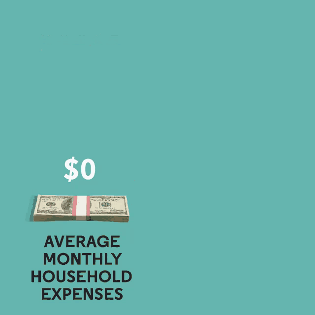 a stack of money that says average monthly household expenses