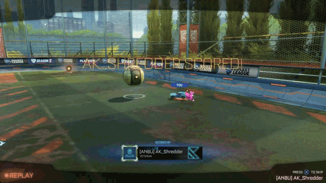 a rocket league game is being played on a playstation