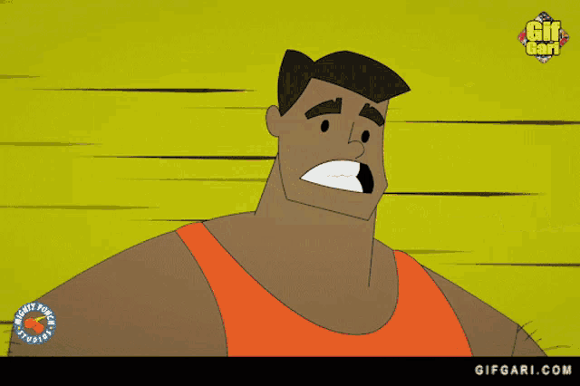 a cartoon of a man with a gifgari.com logo on the bottom right