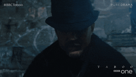 a man wearing a top hat is featured in a bbc taboo poster