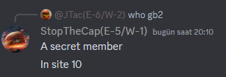 a screenshot of a message that says stop the cap