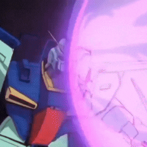 a purple light is coming out of a robot 's mouth