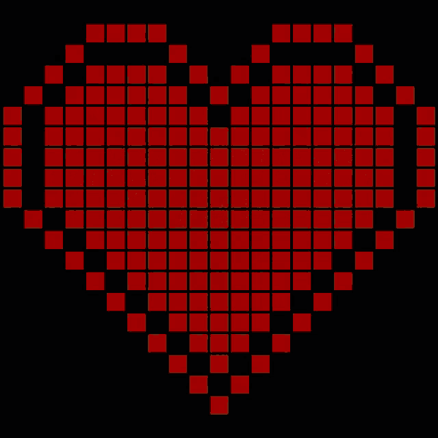 a pixelated heart with the words kaxi mome