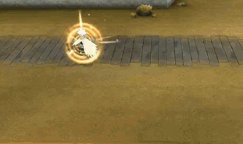 a video game shows a sword being thrown in the air