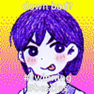 a pixel art drawing of a boy with purple hair and a yellow background .