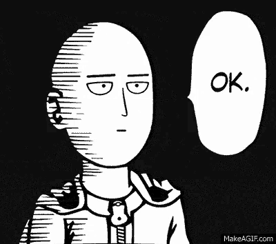 a black and white drawing of a man with a speech bubble saying ok .