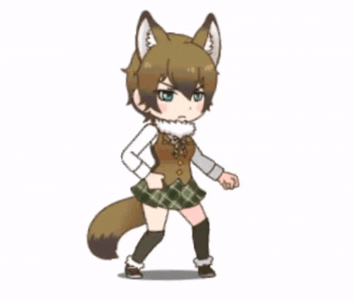 a cartoon drawing of a girl with a wolf 's head