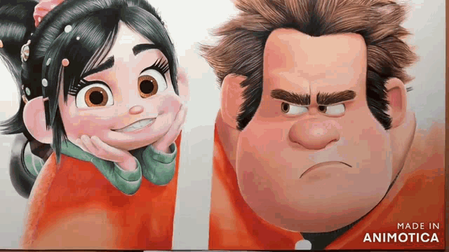 a drawing of wreck it ralph and vanellope from the movie wreck it ralph