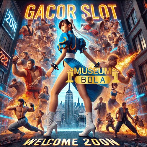 a poster for gacor slot shows chun li