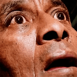 a man with a surprised look on his face