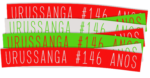 a red white and green sign that says urussonga # 146 and urussonga # 146 anos