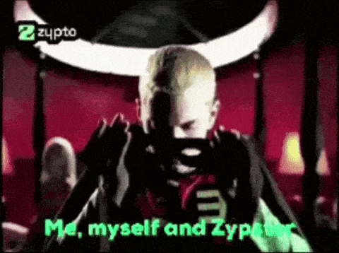 eminem says " me myself and zyp " in the video