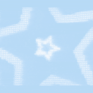 a cartoon bunny with blue eyes and a pink nose is on a blue background