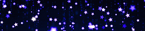 a blue background with white stars falling down