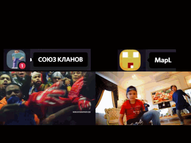 a screenshot of a group of people and a screenshot of a little boy
