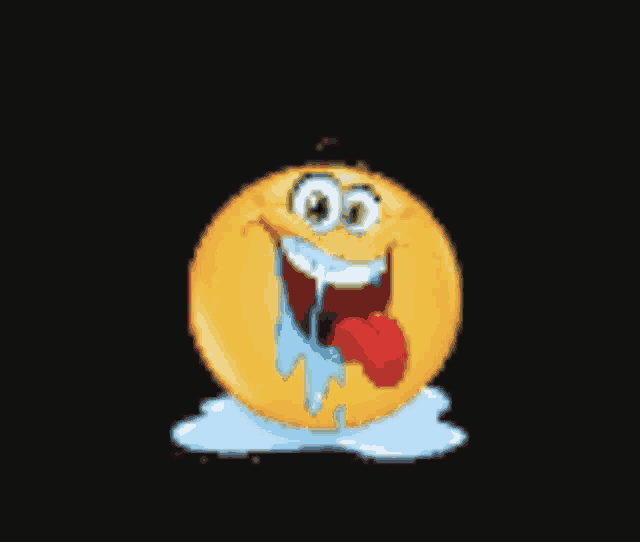 a cartoon smiley face with its tongue out