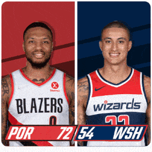 Portland Trail Blazers (72) Vs. Washington Wizards (54) Half-time Break GIF - Nba Basketball Nba 2021 GIFs