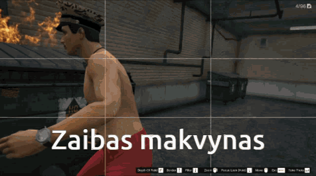 a screenshot of a video game shows a person on fire